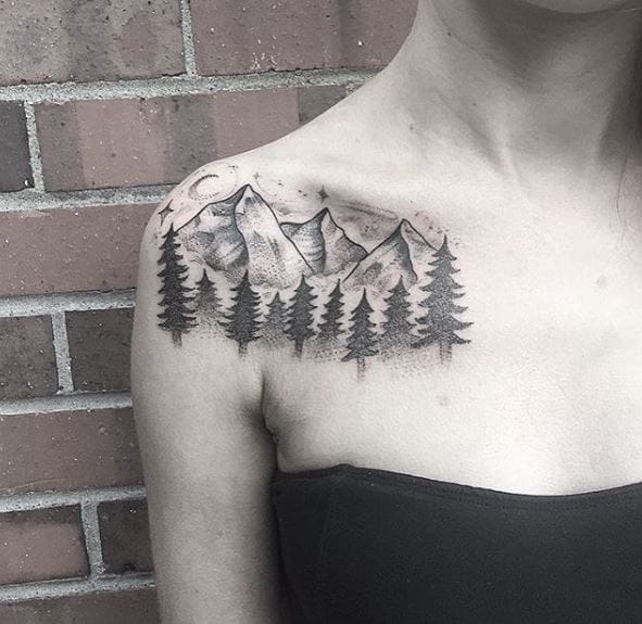 60+ Mountain Landscape Tattoos For Guys (2023) Scenic Designs