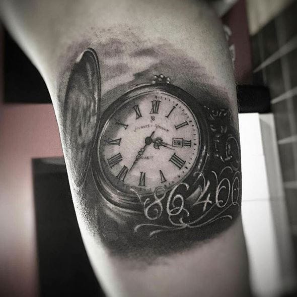 50+ Vintage Pocket Watch Tattoos Designs For Men (2023)