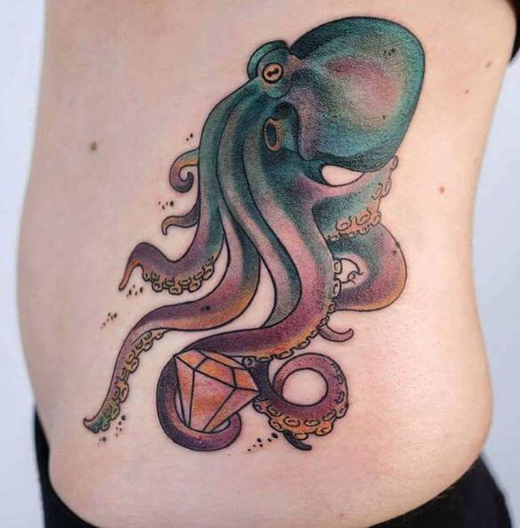 realistic octopus tattoo drawing