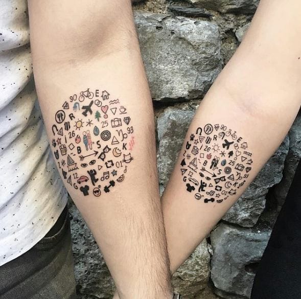 cute matching relationship tattoos