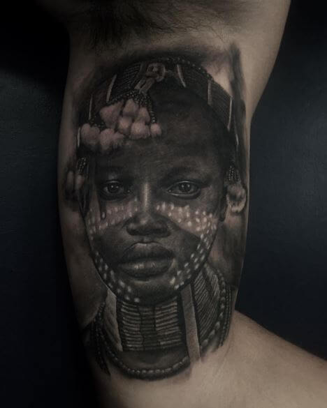 African Women Face Tattoos Design