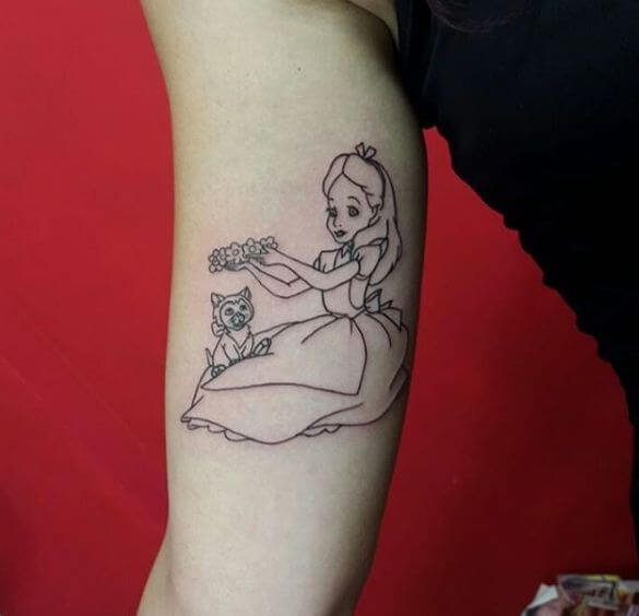 Alice In Wonderland Tattoos On Biceps