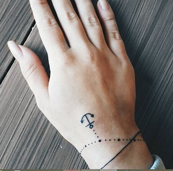 Anchor Bracelet Tattoos Design For Girls