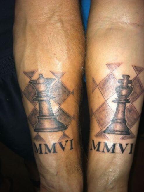 Chess Piece King And Queen Tattoo