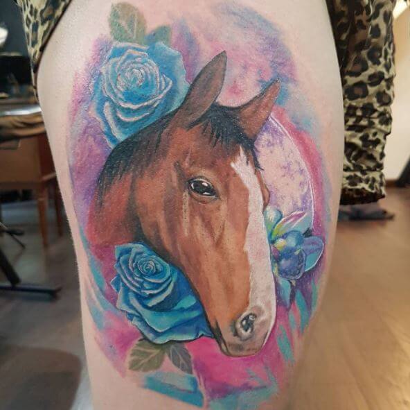 Colorful Horse Tattoo Design