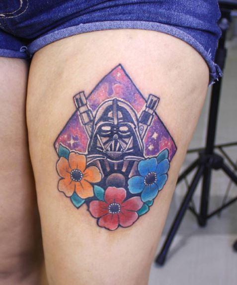 Darth Vader Tattoos Design On Thigh
