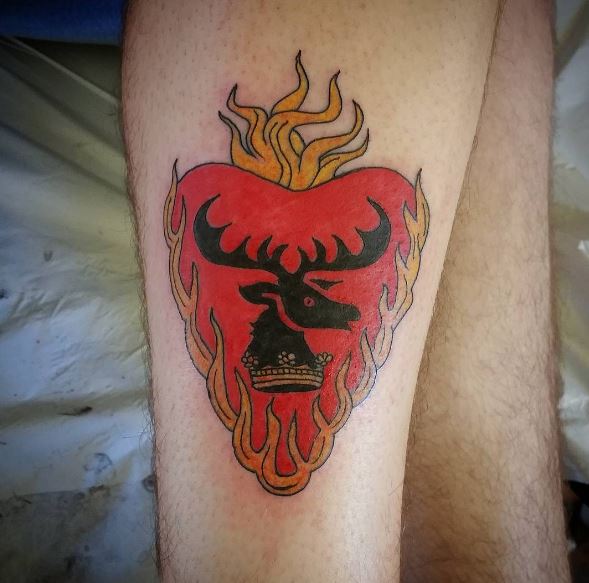 Game Of Thrones Mighty Stag Grace Tattoos Design On Legs