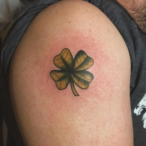 Green Clover Irish Tattoo Design On Arms