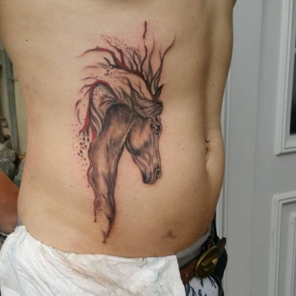 Horse Tattoo Design On Ribs