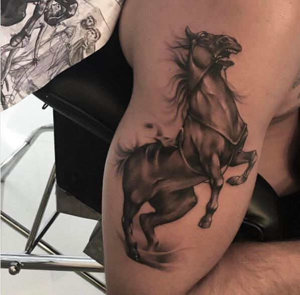 Horse Tattoo On Bicep
