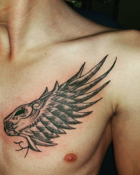 King Tattoos Design On Chest