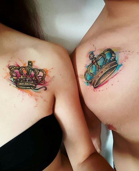 King And Queen Crown Tattoos