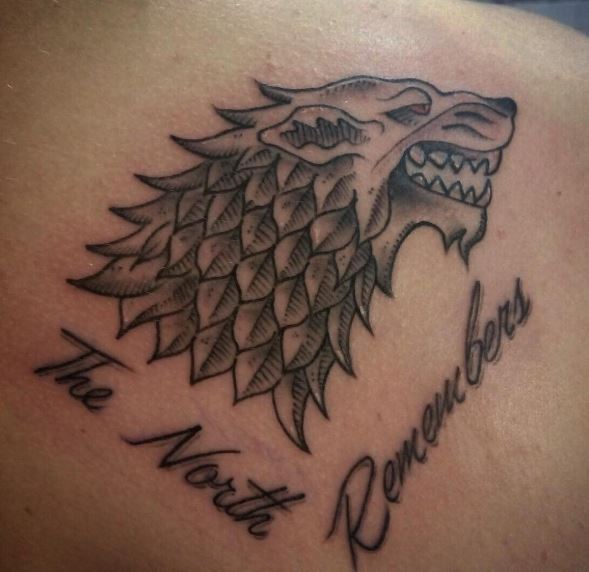 Lion Tattoos Design On Upper Back Side