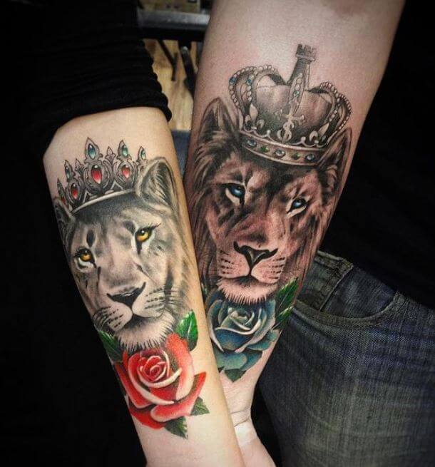 Lion King And Queen Tattoos