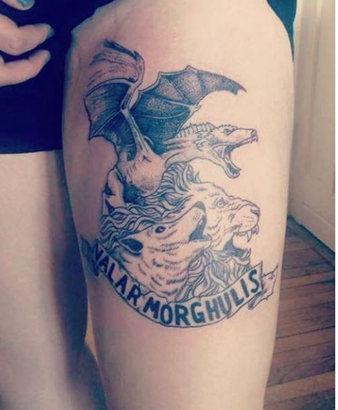 New Game Of Thrones Tattoos Design On Thigh