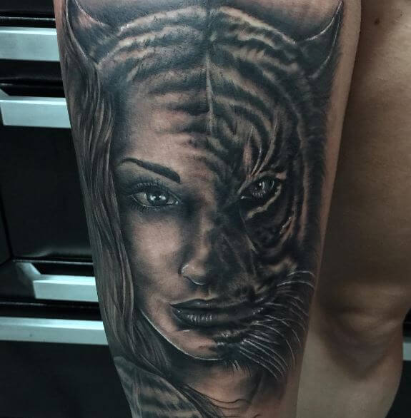 Tiger Tattoo On Arm 17