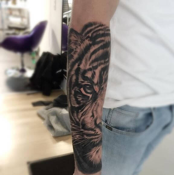 Tiger Tattoo On Arm 5