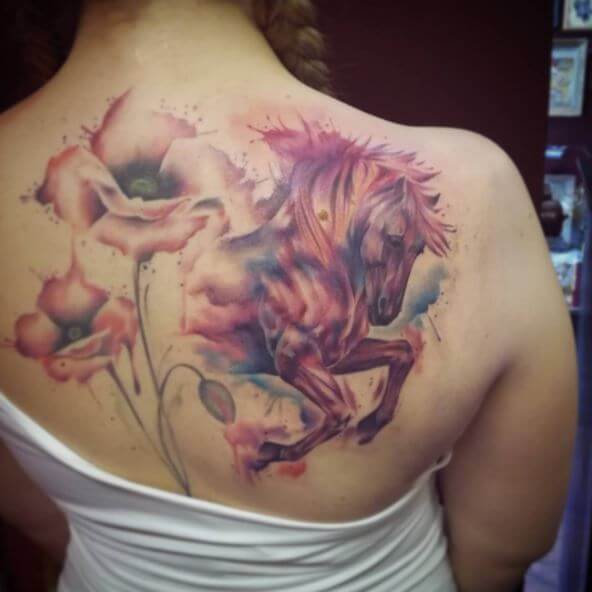 Watercolor Horse Tattoo Design And Ideas