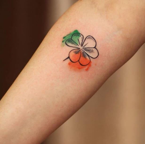 Watercolor Irish Clover Tattoo
