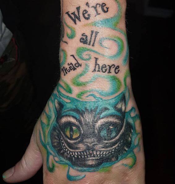 Alice In Wonderland Girl Hand Tattoos