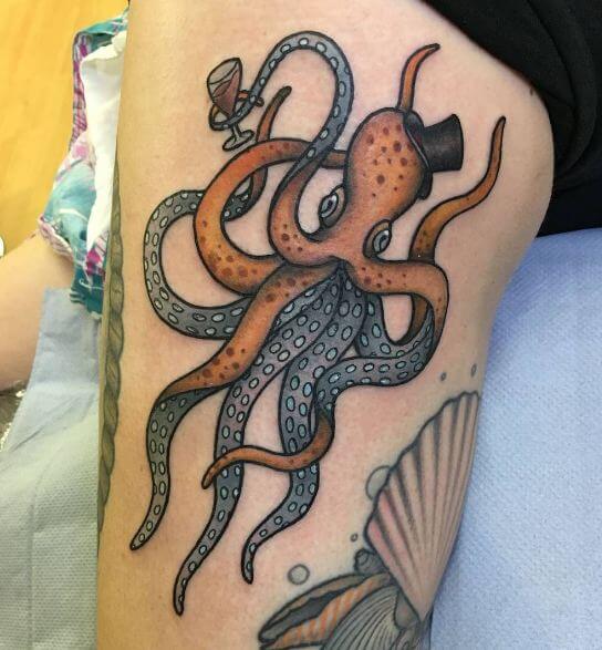 American Traditional Octopus Tattoos
