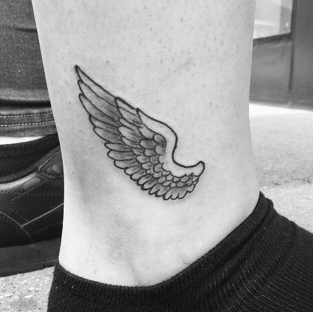 Angel Wing Ankle Tattoo