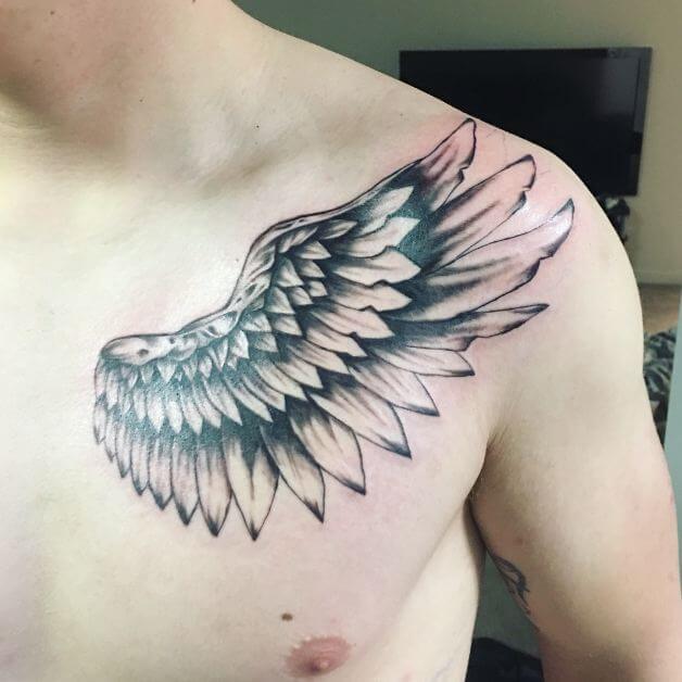 angel wings tattoos on neck