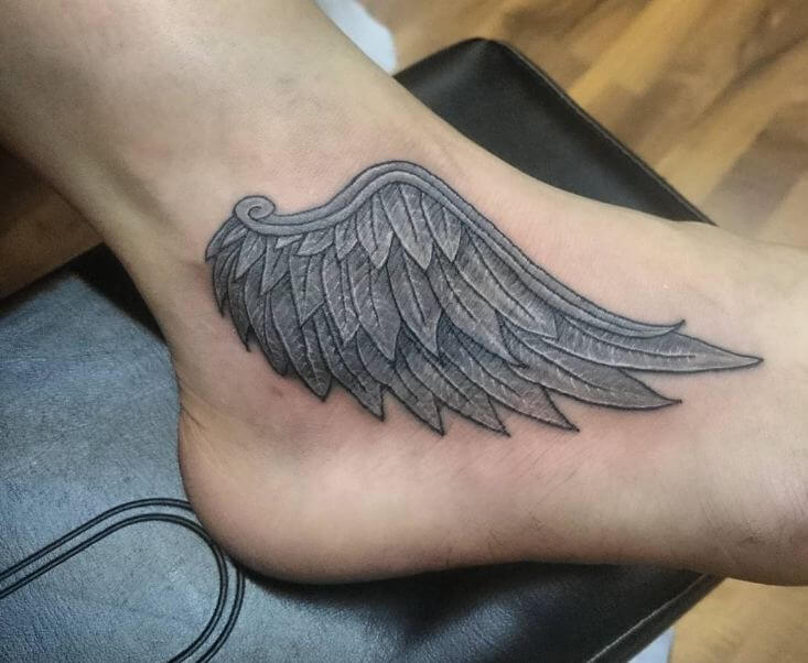 Angel Wing Tattoo On Foot