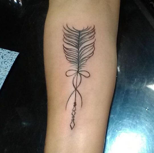 Arrow With Feather Tattoos