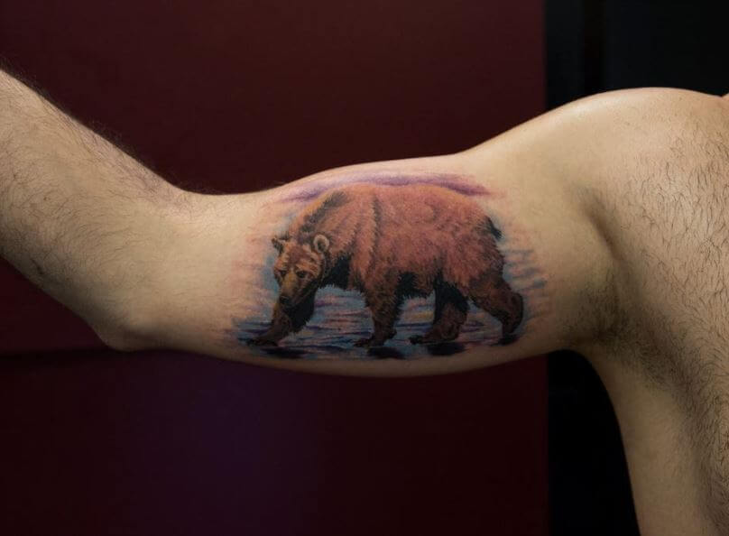 Bear Tattoo Inner Bicep