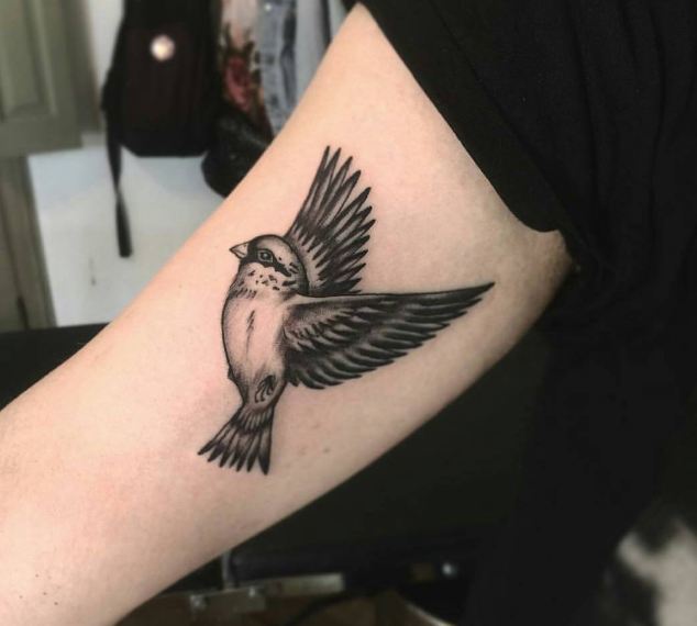 Bird Tattoos On Inner Biceps