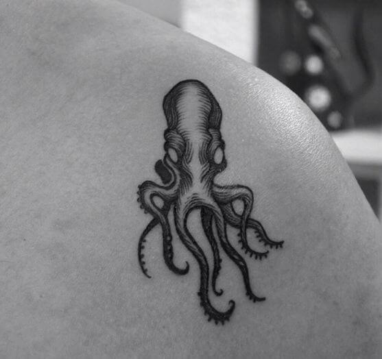 Black And Grey Octopus Tattoos