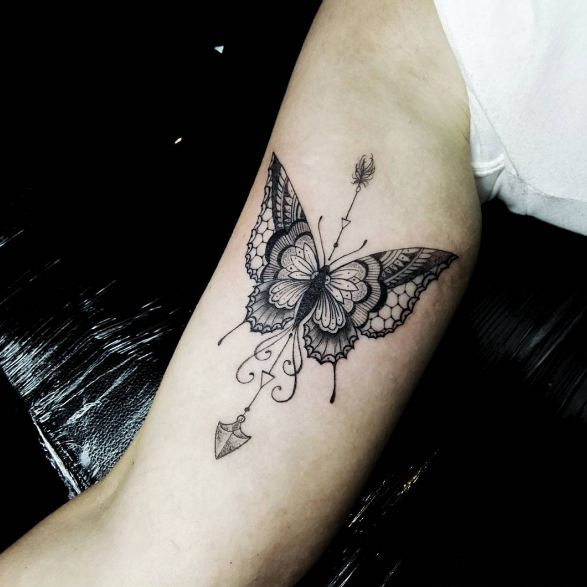 Butterfly Tattoos On Inner Biceps