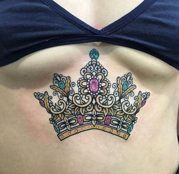 Crown Tattoos On Stomach