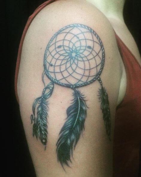 Dreamcatcher With Feather Tattoos