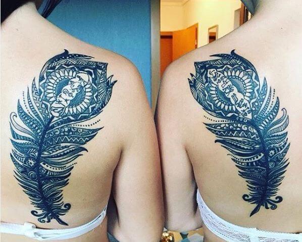 Feather Tattoos For Couple