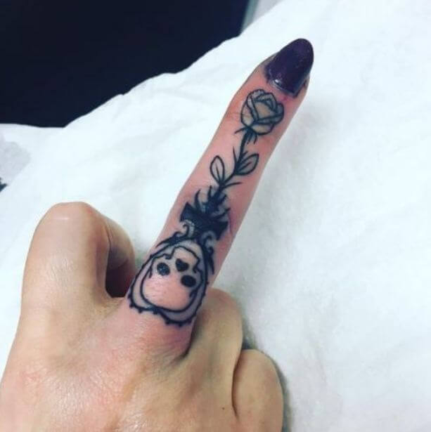 Finger Skull Tattoo