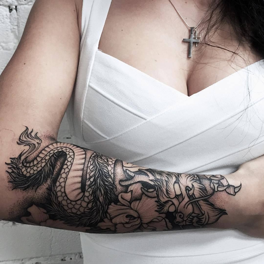 165 Dragon Tattoo Designs For Women 23 Arms Shoulder Chest