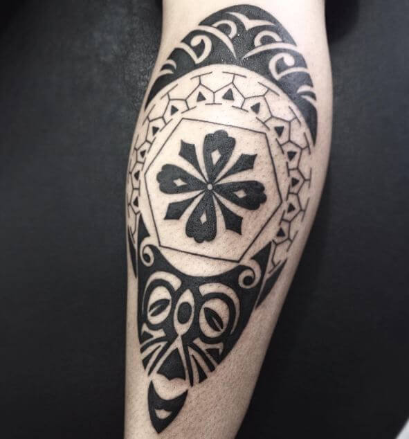 Flower With Maori Tattoos