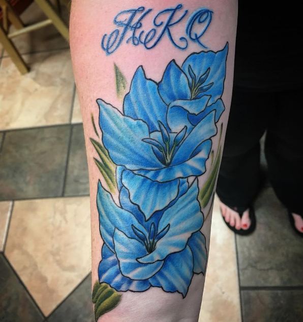 blue jasmine flower tattoo