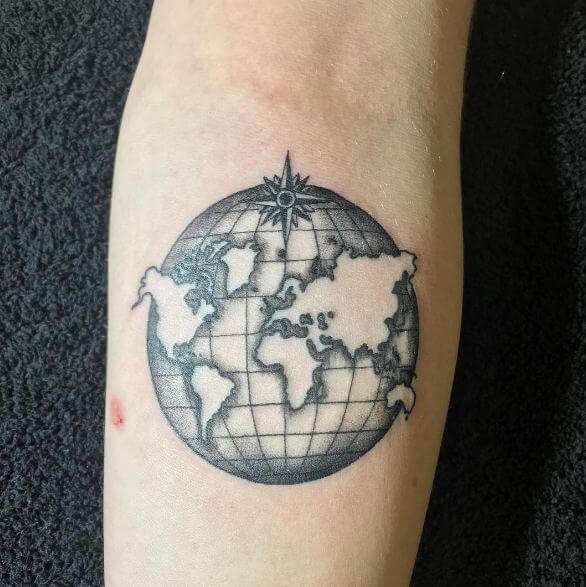 Globe World Map Tattoos