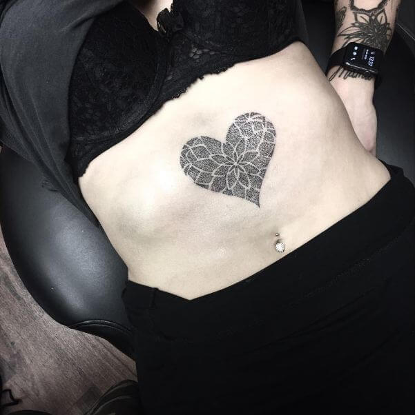 Heart Tattoos On Stomach