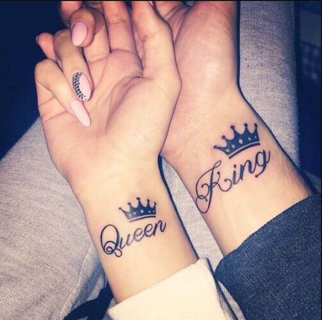 His And Hers King And Queen Tattoos