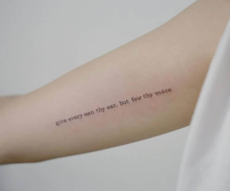 Inner Arm Quote Tattoos