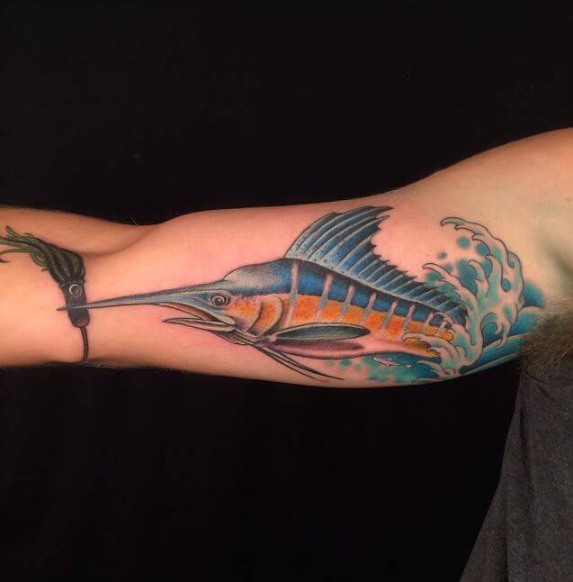 Inner Bicep Fish Tattoos