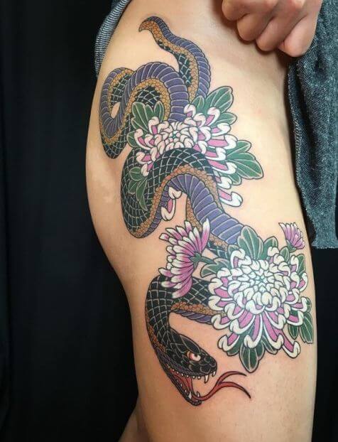 Japanese Snake Tattoo