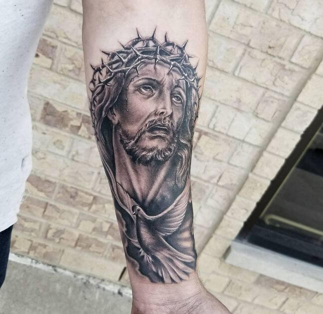 Jesus Arm Tattoo