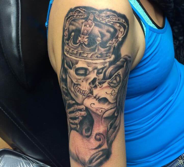 King And Queen Half Sleeve Tattoos