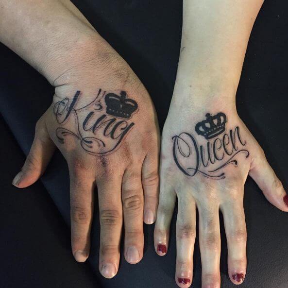 King And Queen Chess Pieces Matching Tattoos