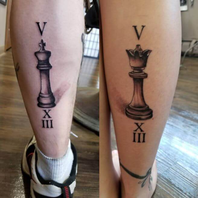 King And Queen Chess Pieces Tattoo